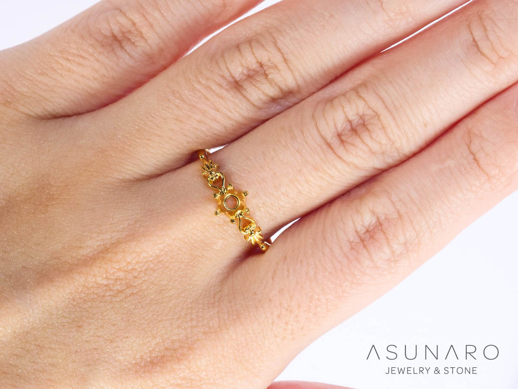 【お仕立て用】空枠番号：S244A　リング枠　ダイヤなし【オーダージュエリー用】