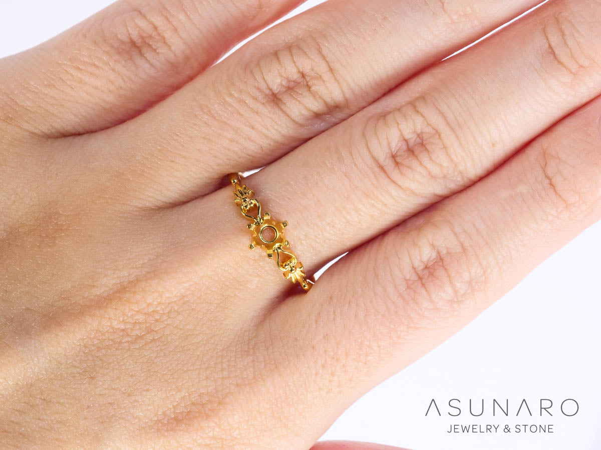 【お仕立て用】空枠番号：S244A　リング枠　ダイヤなし【オーダージュエリー用】