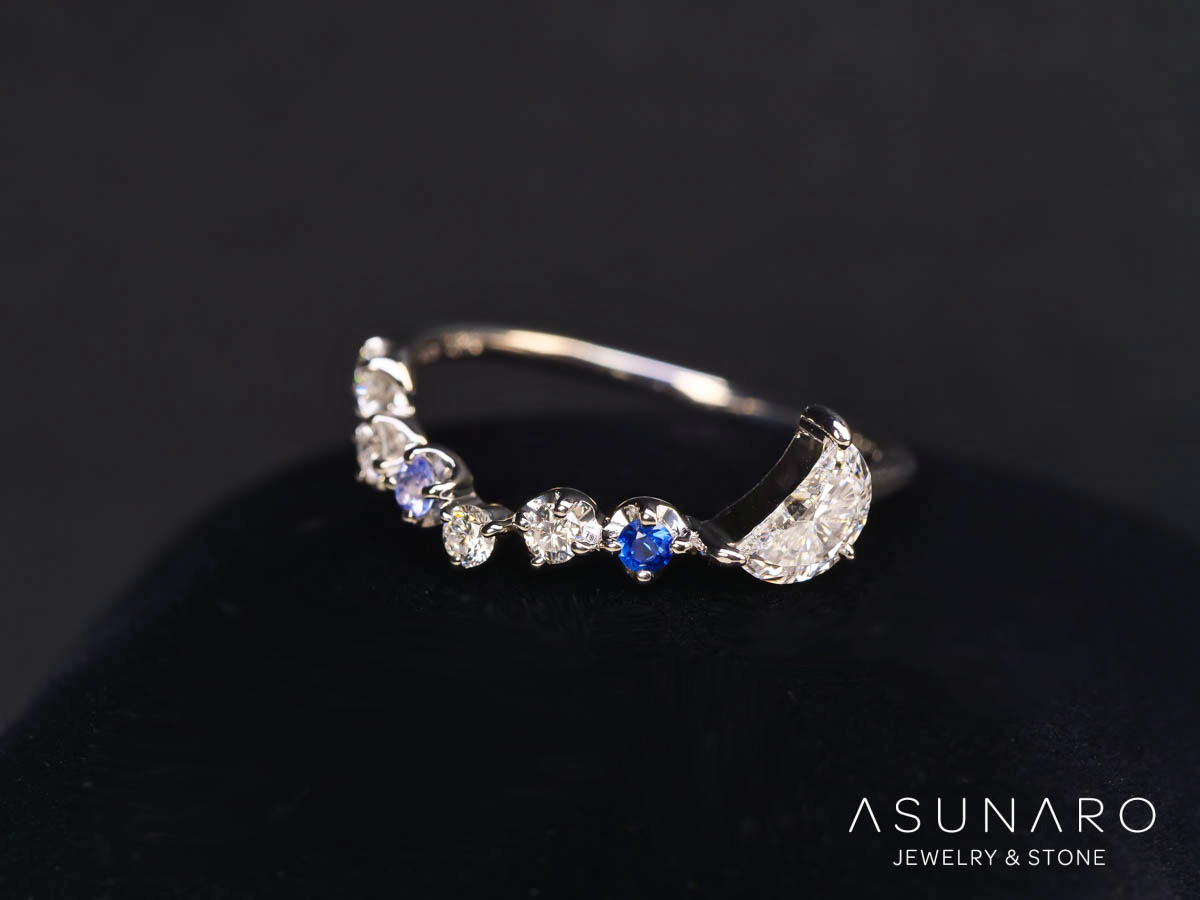 【お仕立て用】空枠番号：S37A　1.5mm用　リング枠　ハーフエタニティ【オーダージュエリー用】hpv