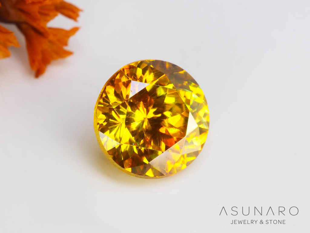 バイカラースファレライト ラウンドカット スペイン産 1.81ct【250324-2918】