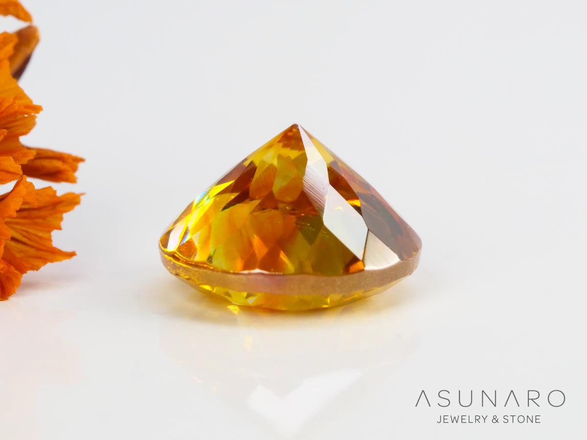 バイカラースファレライト ラウンドカット スペイン産 1.81ct【250324-2918】