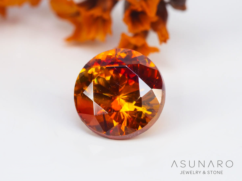 バイカラースファレライト ラウンドカット スペイン産 1.40ct【250324-2919】