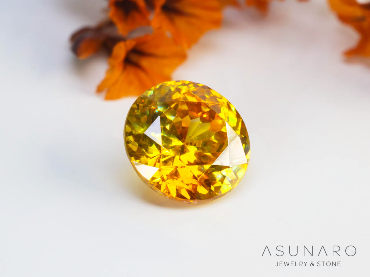 バイカラースファレライト ラウンドカット スペイン産 1.36ct【250324-2920】