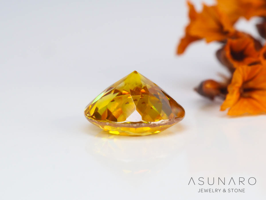 バイカラースファレライト ラウンドカット スペイン産 1.36ct【250324-2920】