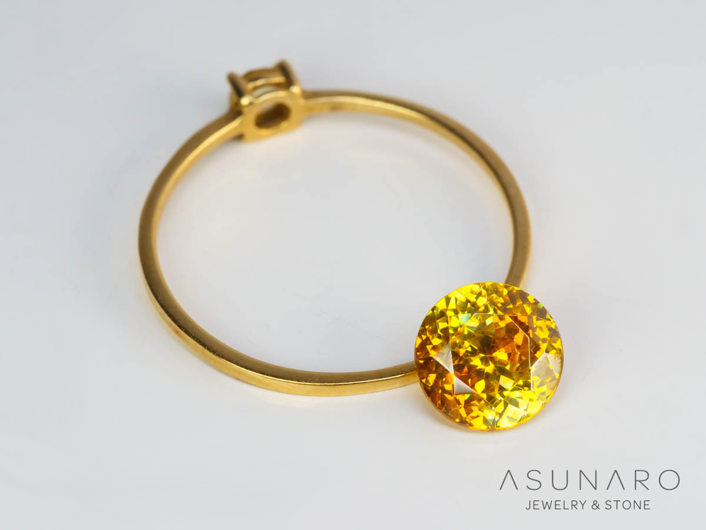 バイカラースファレライト ラウンドカット スペイン産 1.36ct【250324-2920】