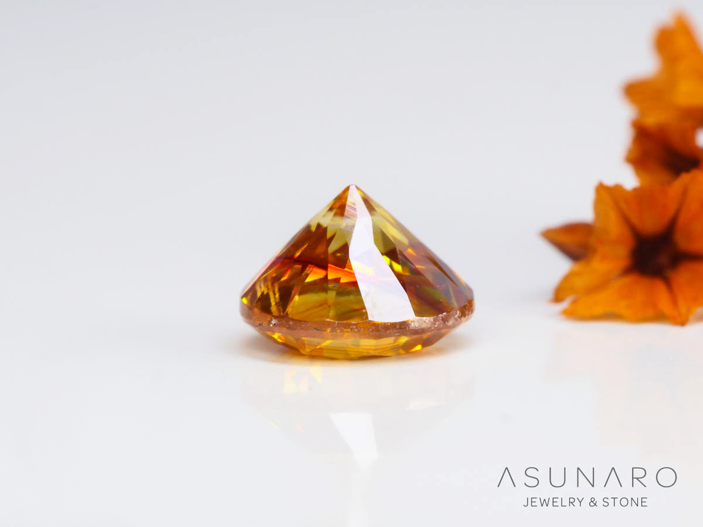 バイカラースファレライト ラウンドカット スペイン産 0.96ct【250324-2922】