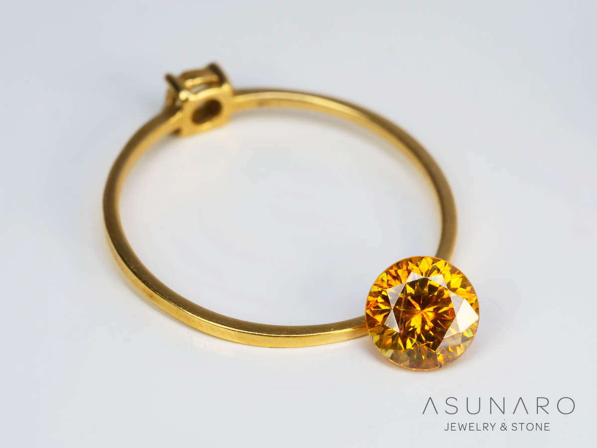 バイカラースファレライト ラウンドカット スペイン産 0.96ct【250324-2922】