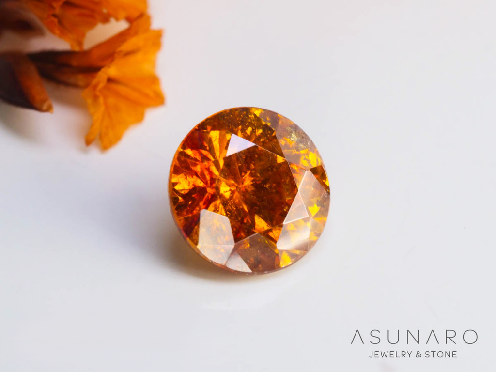 バイカラースファレライト ラウンドカット スペイン産 0.85ct【250324-2923】