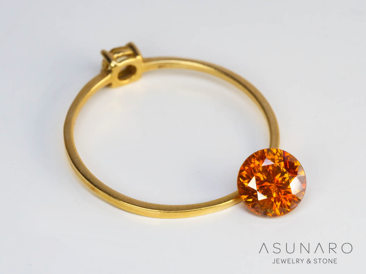 バイカラースファレライト ラウンドカット スペイン産 0.85ct【250324-2923】