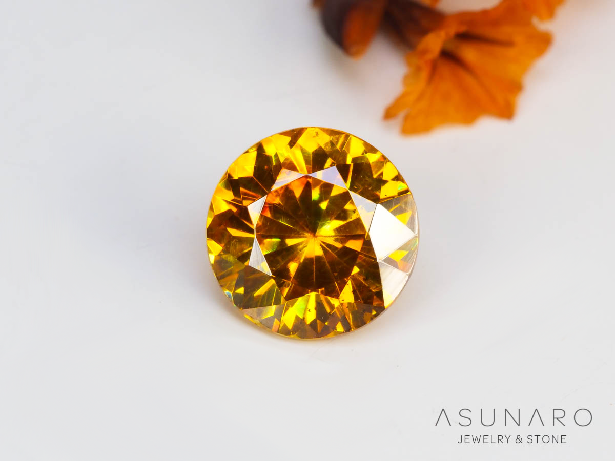 バイカラースファレライト ラウンドカット スペイン産 0.83ct【250324-2924】