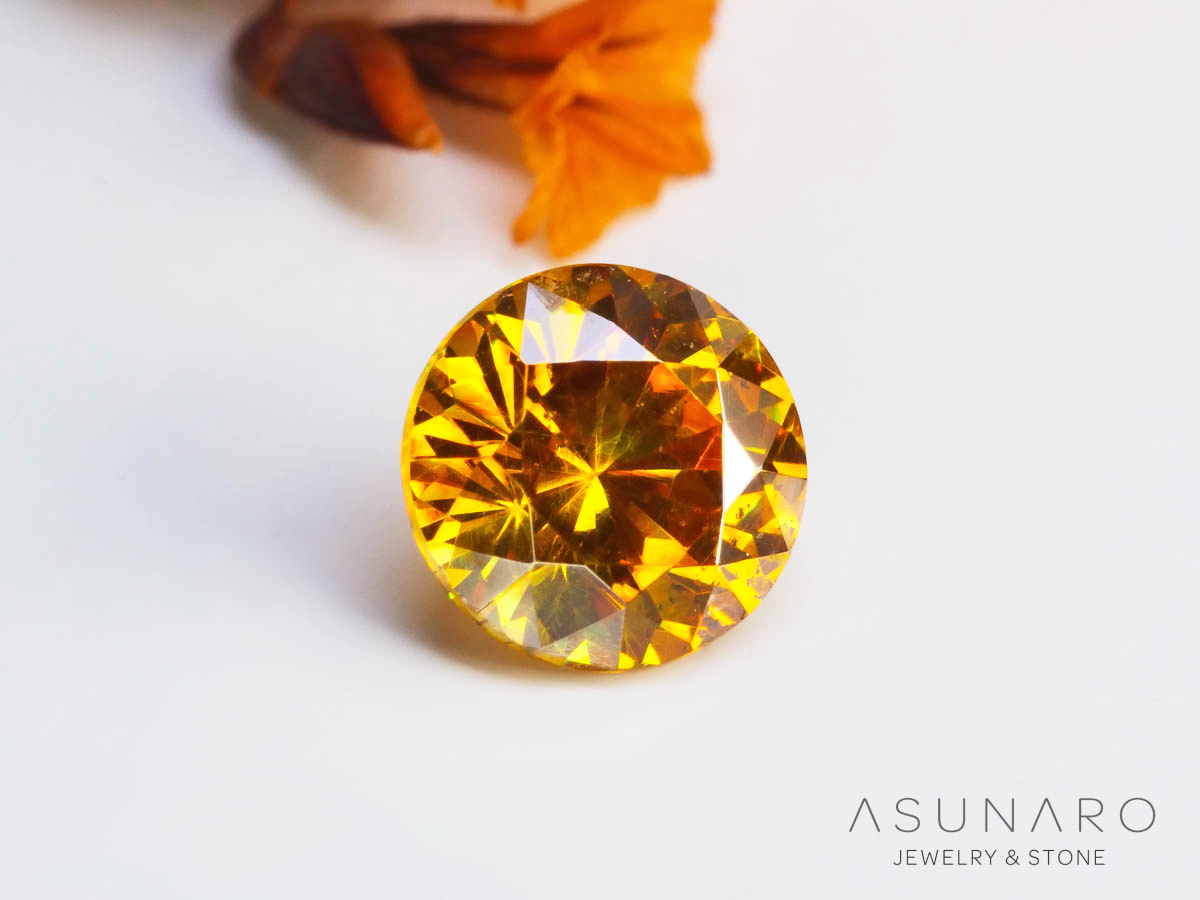 バイカラースファレライト ラウンドカット スペイン産 0.83ct【250324-2924】