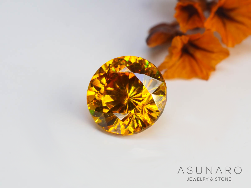 バイカラースファレライト ラウンドカット スペイン産 0.83ct【250324-2924】