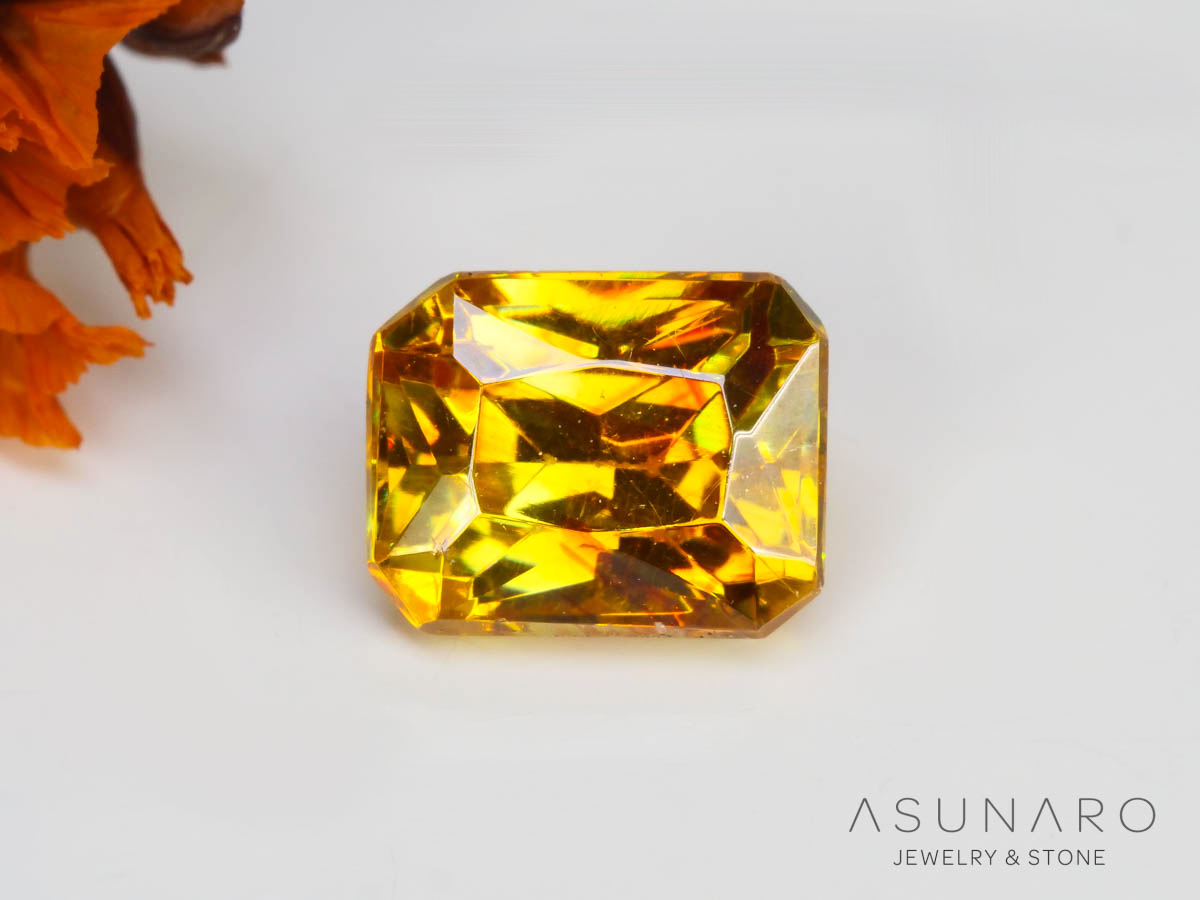 バイカラースファレライト クッションカット スペイン産 1.05ct【250324-2926】