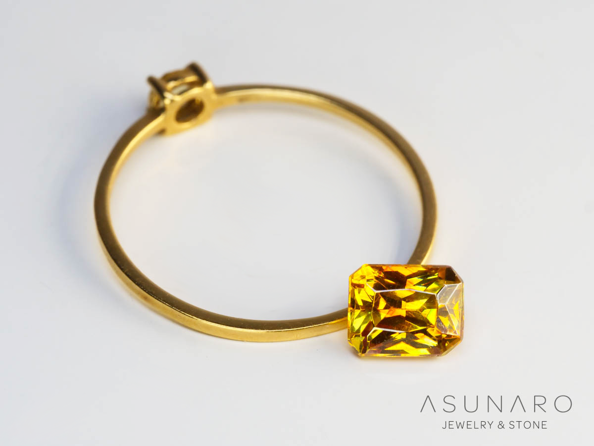 バイカラースファレライト クッションカット スペイン産 1.05ct【250324-2926】