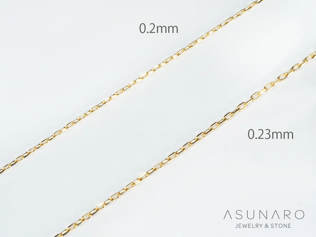 あずきチェーン45cm　線形約0.2mm（標準）スライドアジャスター付き　PT、K18YG、K18WG、K18PG、K10YG　jw240831-a2-1【チェーン】