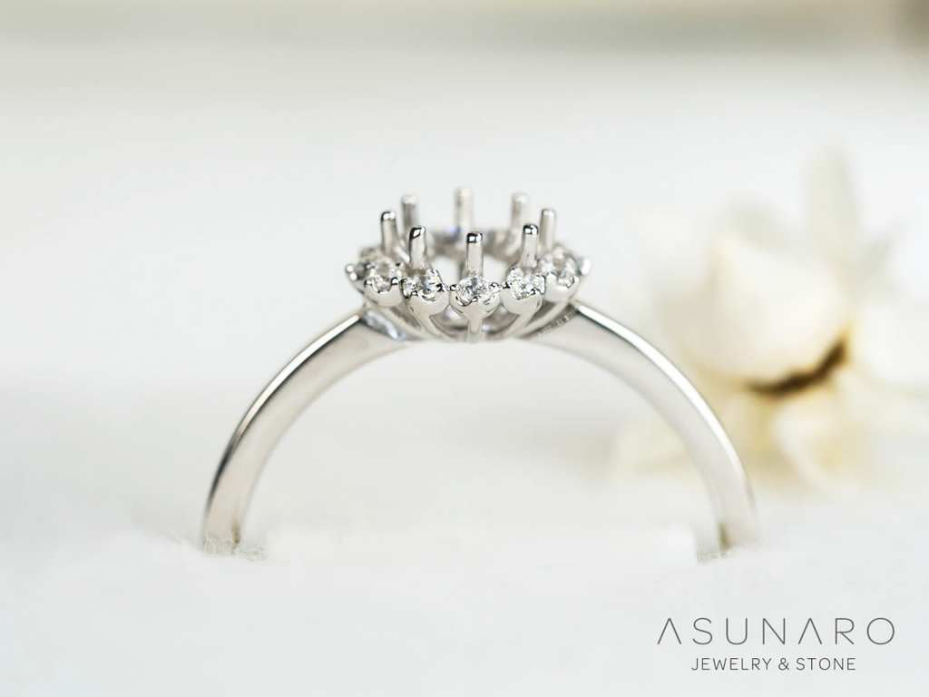 【お仕立て用】空枠番号：ASU-16　4-5mm用　リング枠　取り巻き【オーダージュエリー用】