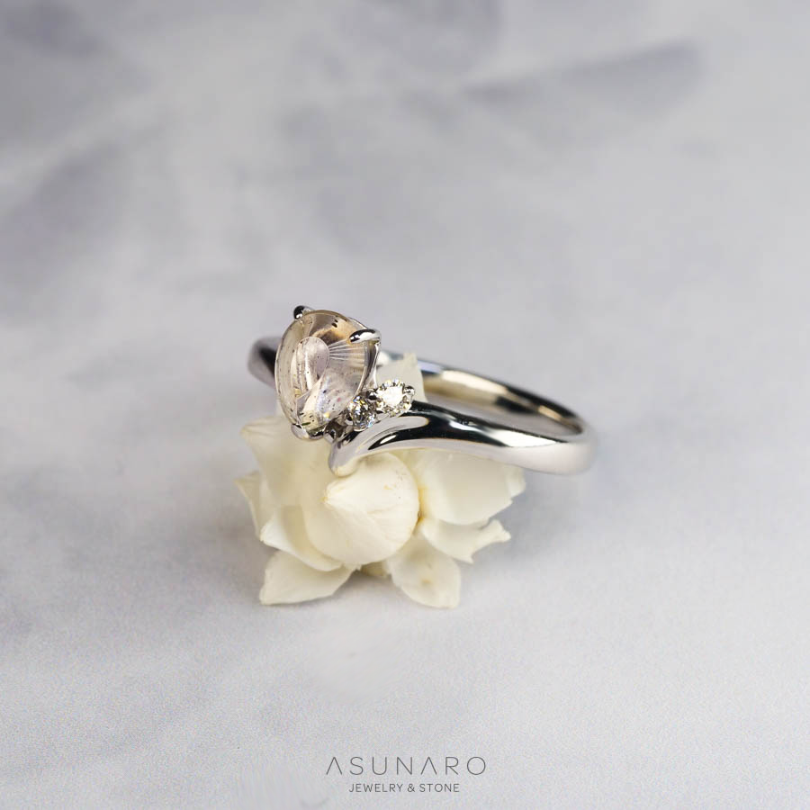 【お仕立て用】空枠番号：2061C  リング枠　V字枠【オーダージュエリー用】