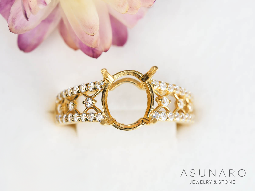 【お仕立て用】空枠番号：3554C　リング枠【オーダージュエリー用】