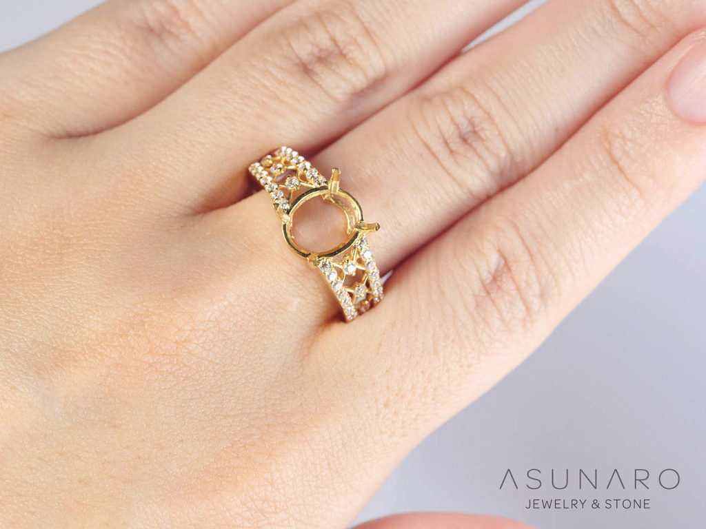 【お仕立て用】空枠番号：3554C　リング枠【オーダージュエリー用】