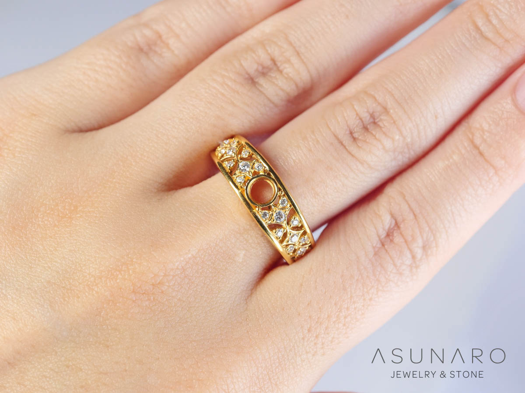 【お仕立て用】空枠番号：1351C　リング枠【オーダージュエリー用】