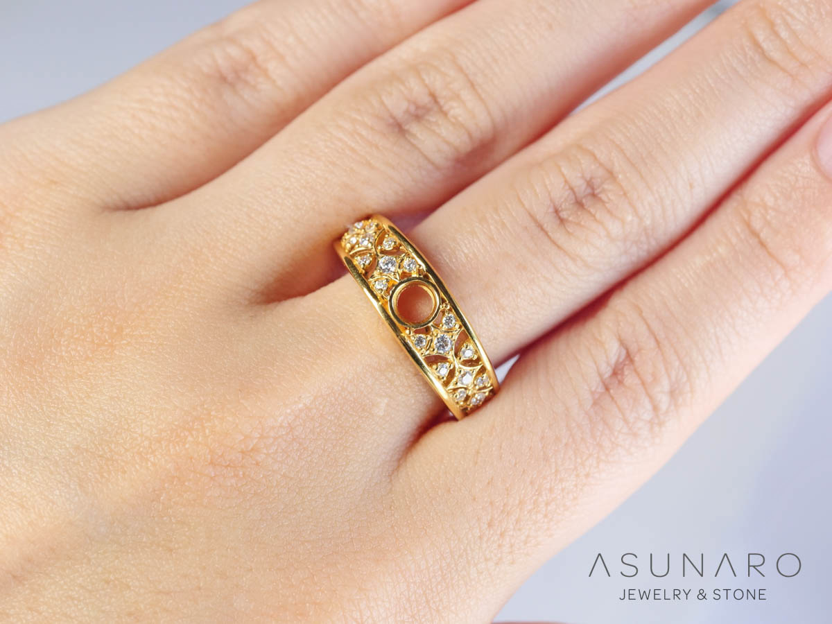 【お仕立て用】空枠番号：1351C　リング枠【オーダージュエリー用】