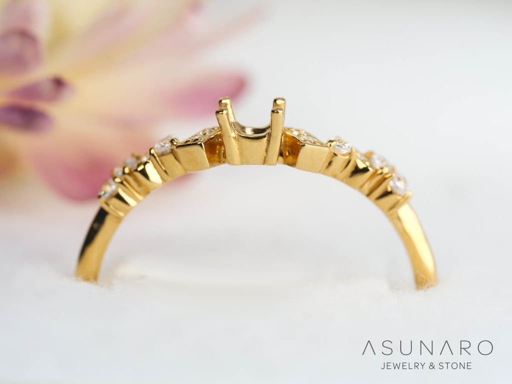 【お仕立て用】空枠番号：S256A　リング枠　V字【オーダージュエリー用】