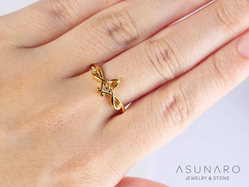 【お仕立て用】空枠番号：S257A　リング枠　V字枠【オーダージュエリー用】