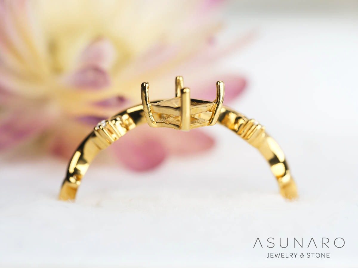 【お仕立て用】空枠番号：S252A　リング枠　V字枠【オーダージュエリー用】