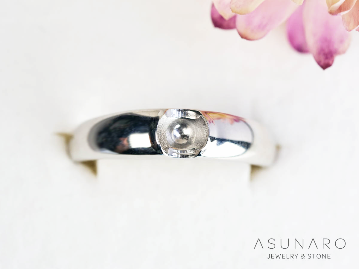 【お仕立て用】空枠番号：3742C　リング枠　ダイヤなし【オーダージュエリー用】