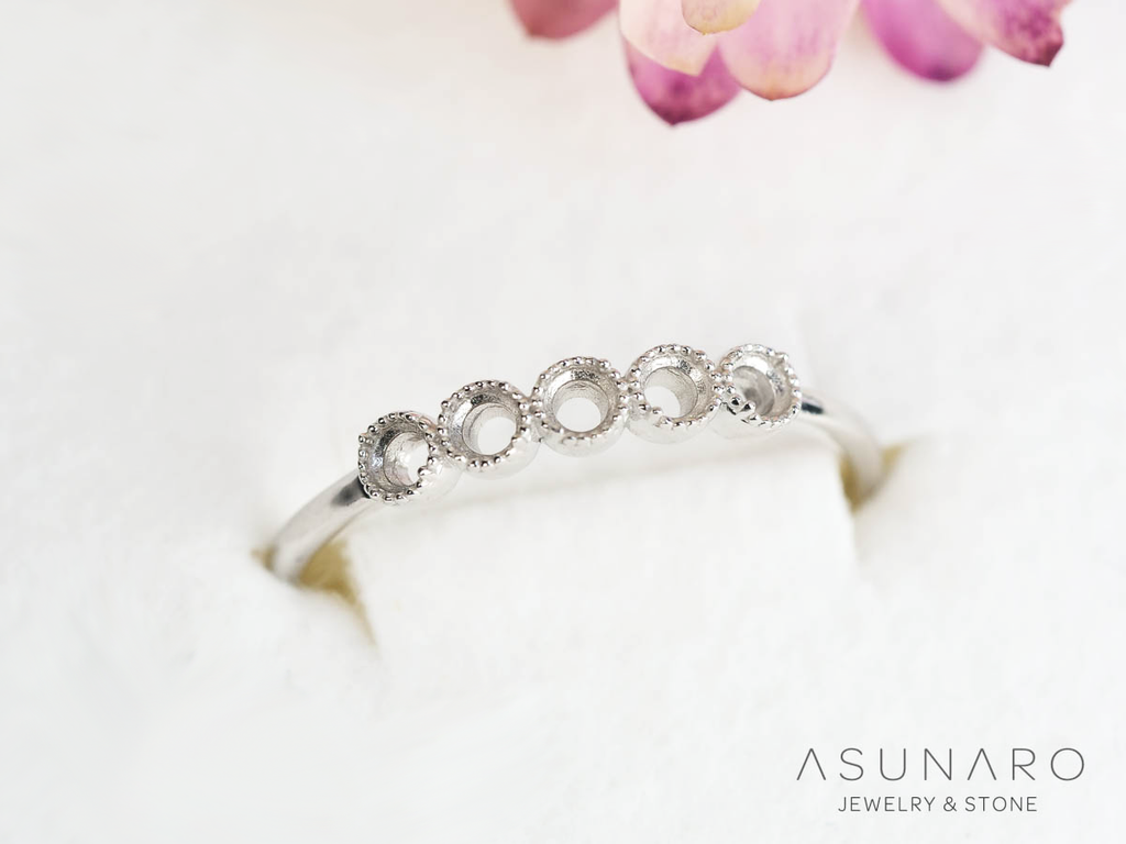 【お仕立て用】空枠番号：5746C　2mm用　リング枠　ハーフエタニティ【オーダージュエリー用】hpv