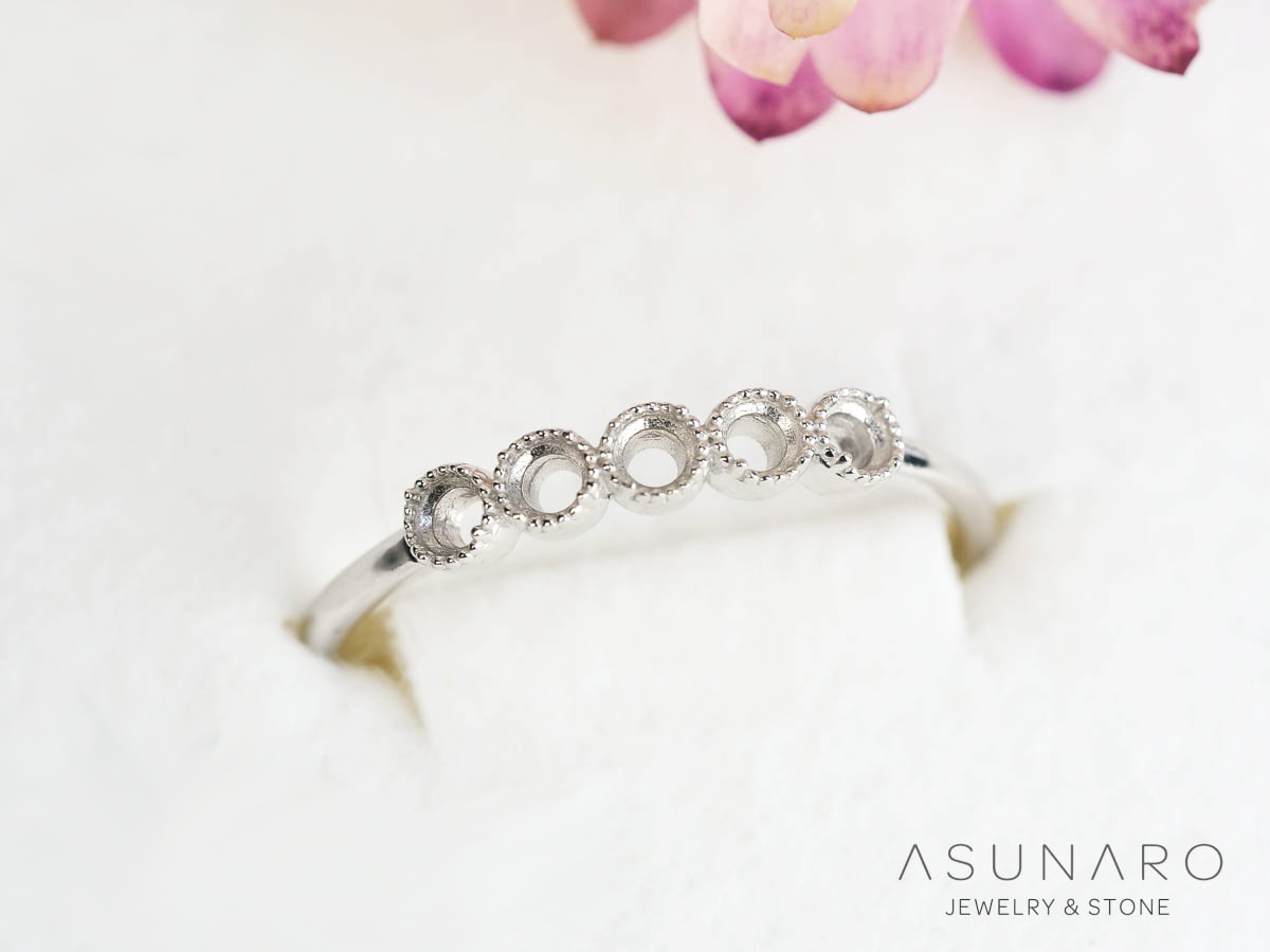 【お仕立て用】空枠番号：5746C　2mm用　リング枠　ハーフエタニティ【オーダージュエリー用】hpv