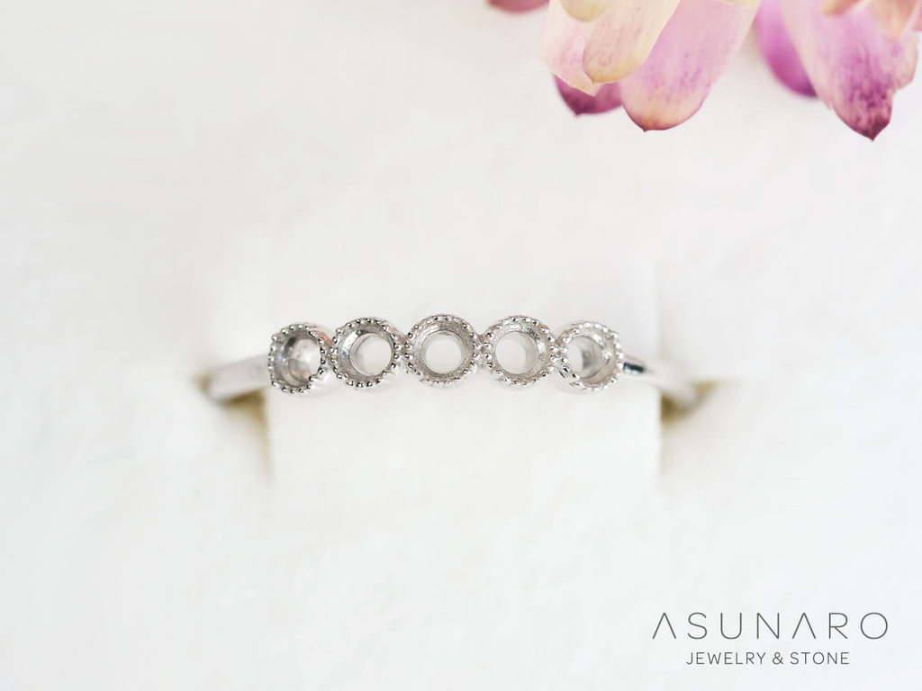 【お仕立て用】空枠番号：5746C　2mm用　リング枠　ハーフエタニティ【オーダージュエリー用】hpv