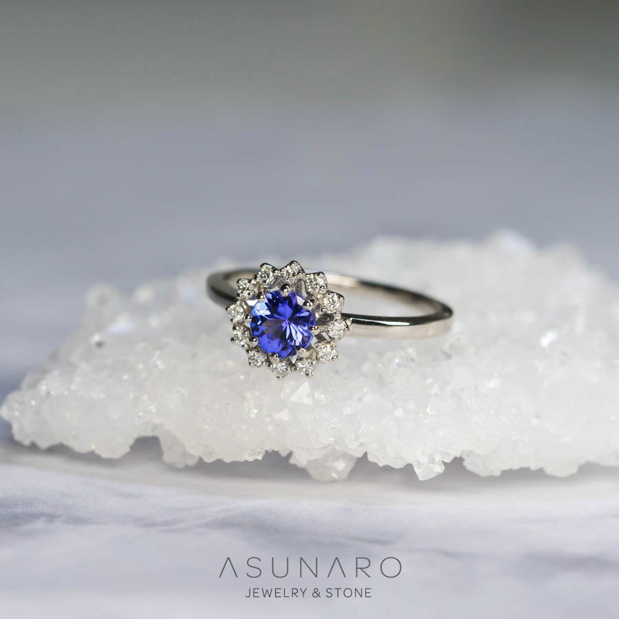 【お仕立て用】空枠番号：ASU-16　4-5mm用　リング枠　取り巻き【オーダージュエリー用】