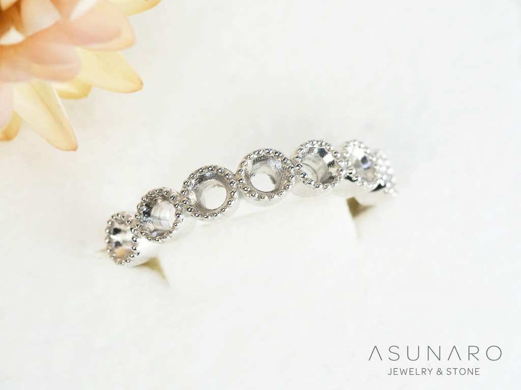 【お仕立て用】空枠番号：S240A　3mm用　リング枠　ハーフエタニティ【オーダージュエリー用】hpv