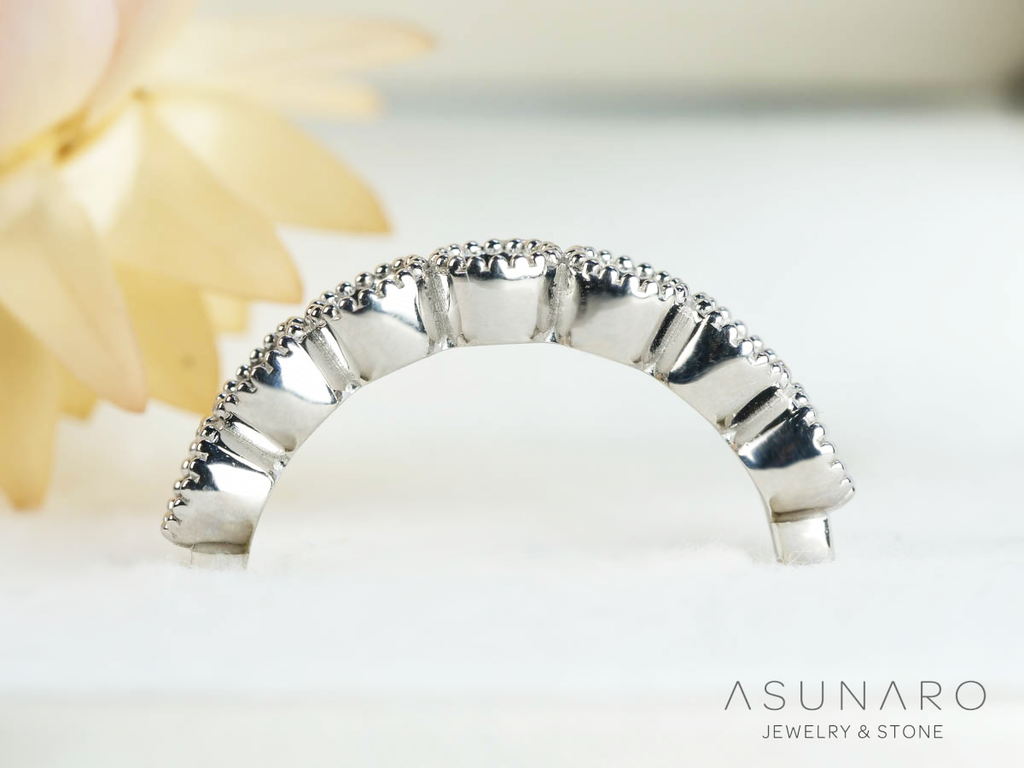 【お仕立て用】空枠番号：S240A　3mm用　リング枠　ハーフエタニティ【オーダージュエリー用】hpv