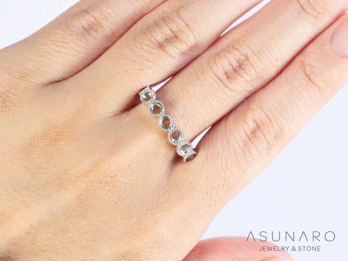 【お仕立て用】空枠番号：S240A　3mm用　リング枠　ハーフエタニティ【オーダージュエリー用】hpv