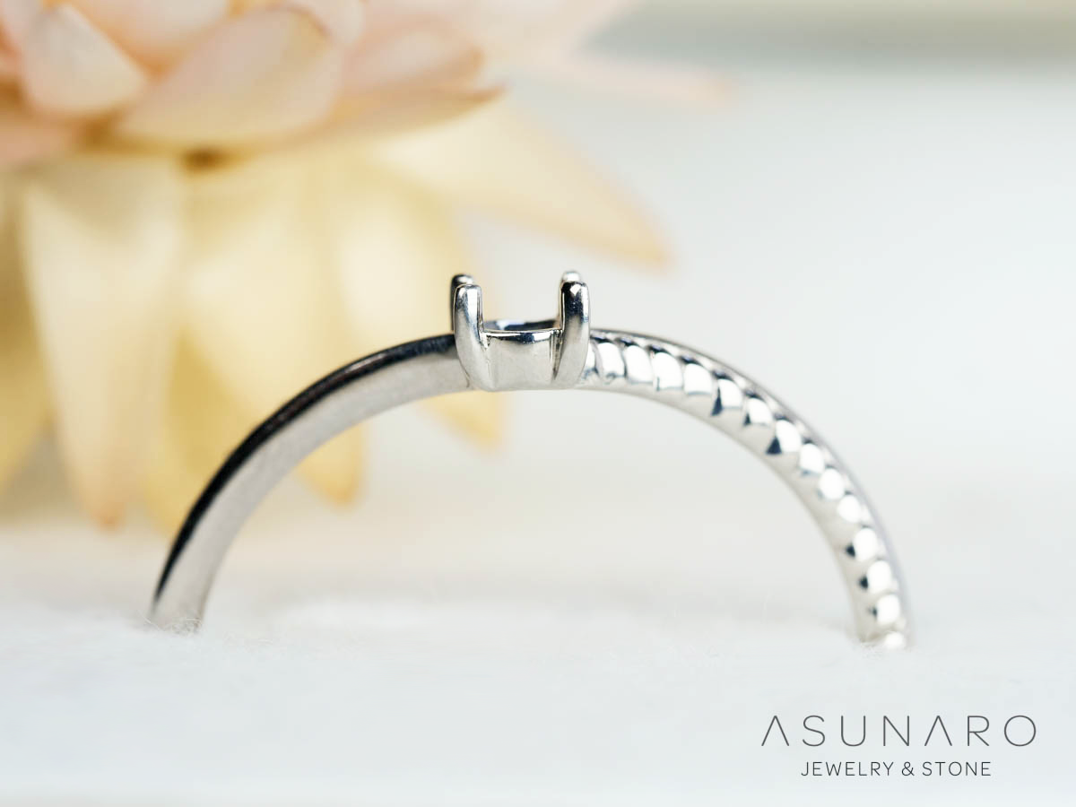 【お仕立て用】空枠番号：S263A　リング枠　V字　ダイヤなし【オーダージュエリー用】