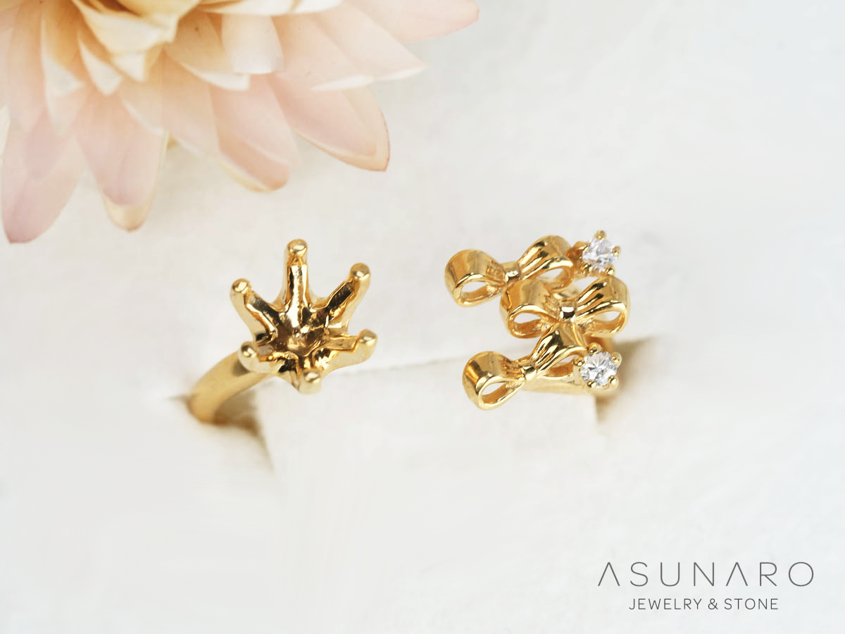 【お仕立て用】空枠番号：S262A　リング枠　フォークリング【オーダージュエリー用】hpv