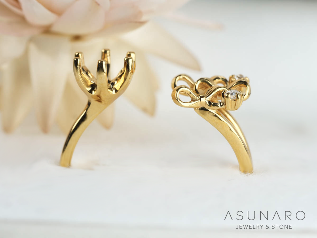 【お仕立て用】空枠番号：S262A　リング枠　フォークリング【オーダージュエリー用】hpv