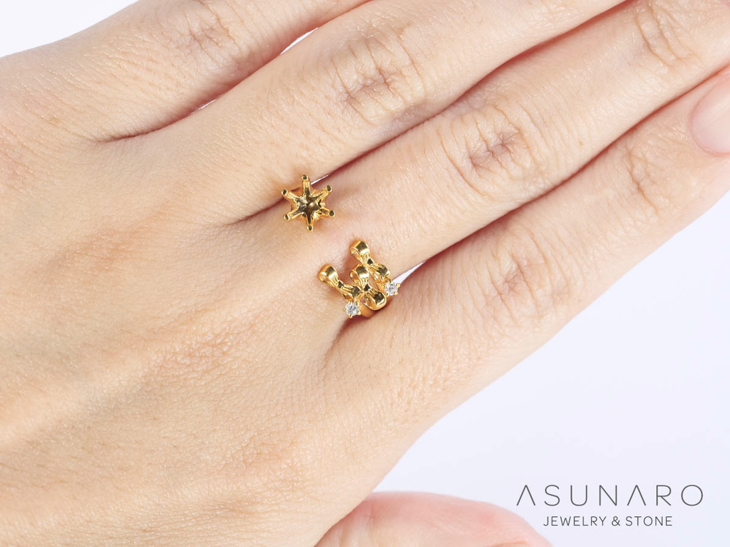 【お仕立て用】空枠番号：S262A　リング枠　フォークリング【オーダージュエリー用】hpv