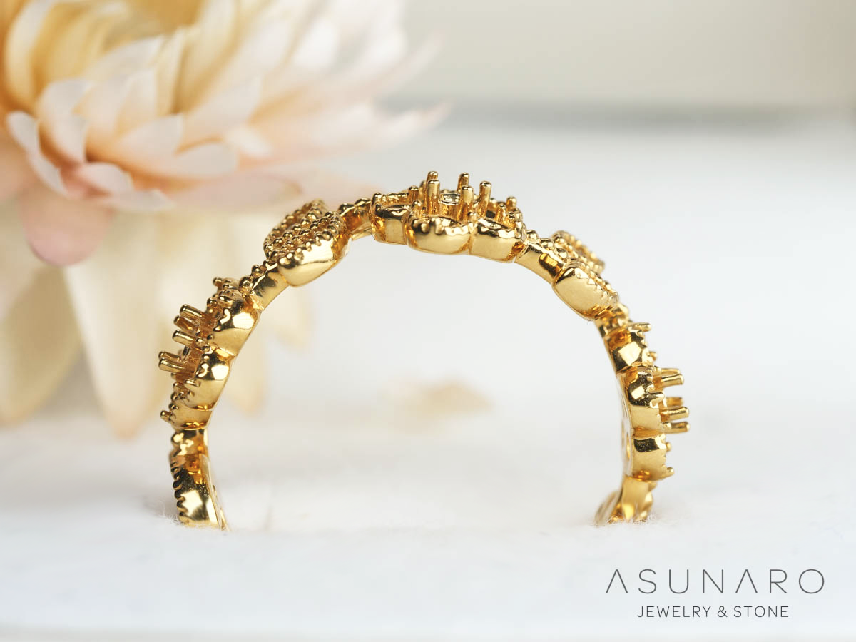 【お仕立て用】空枠番号：5520I　2mm用　リング枠　ハーフエタニティ【オーダージュエリー用】hpv