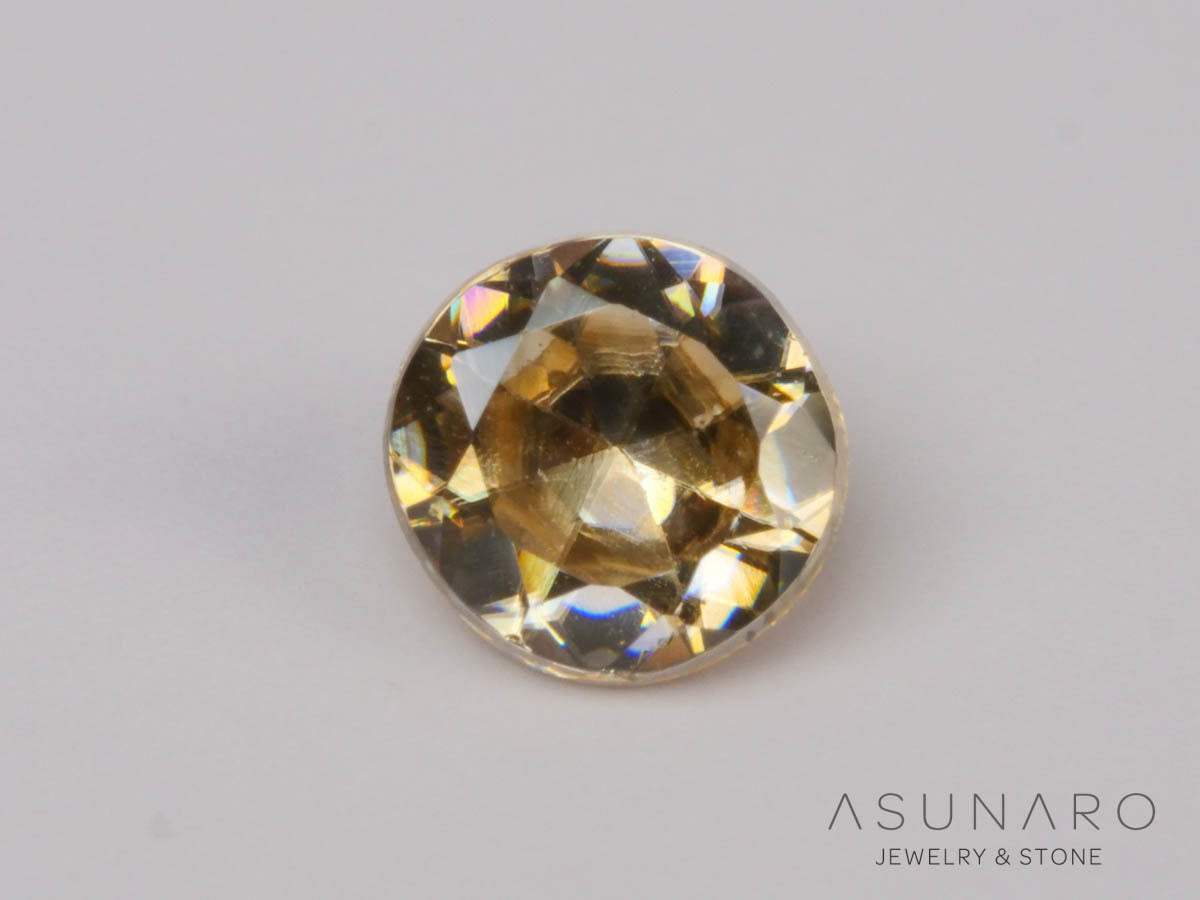 バイカラーキャシテライト  ラウンドカット　ビルマ産 　0.40ct　【250508-2941】