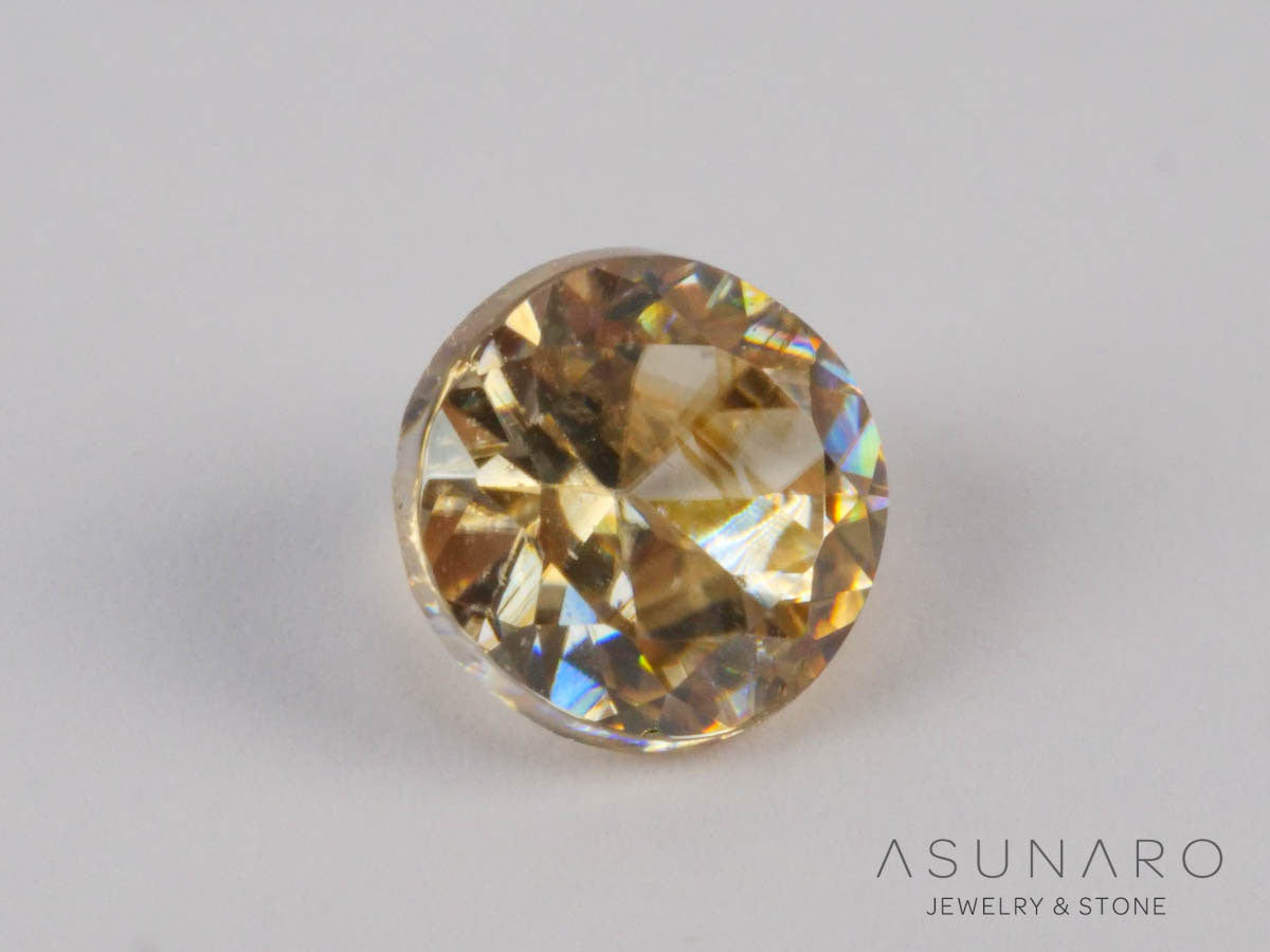 バイカラーキャシテライト ラウンドカット ビルマ産 0.40ct 【250508