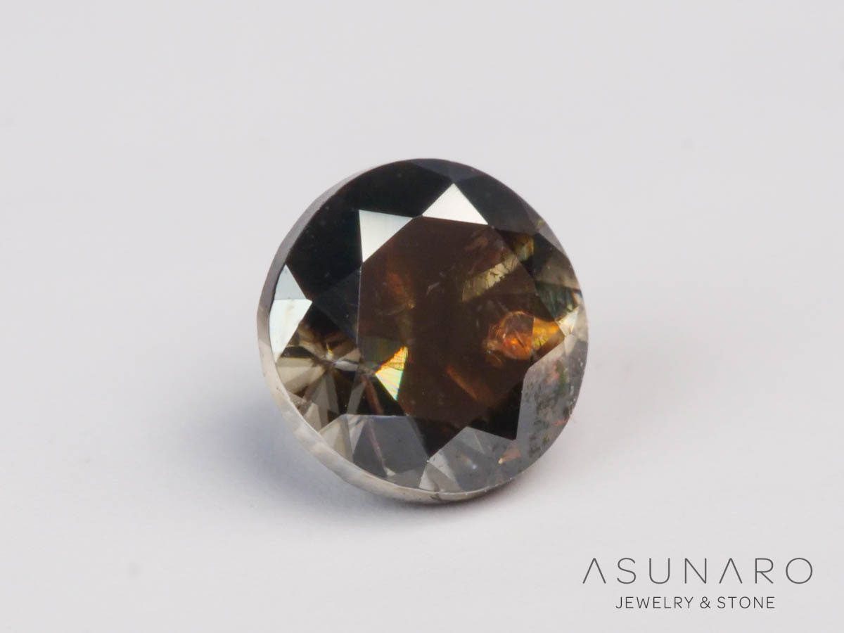 バイカラーキャシテライト  ラウンドカット　ビルマ産 　0.88ct　【250508-2950】