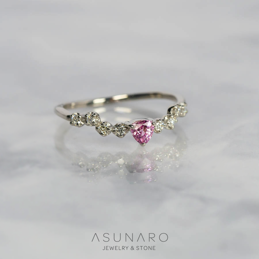 【お仕立て用】空枠番号：S37A　1.5mm用　リング枠　ハーフエタニティ【オーダージュエリー用】hpv