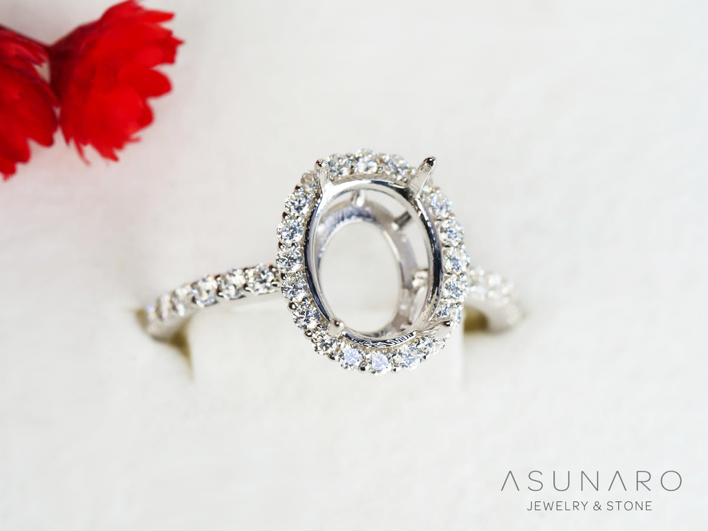 【お仕立て用】空枠番号：S278A　8×10mm用　リング枠　取り巻き【オーダージュエリー用】