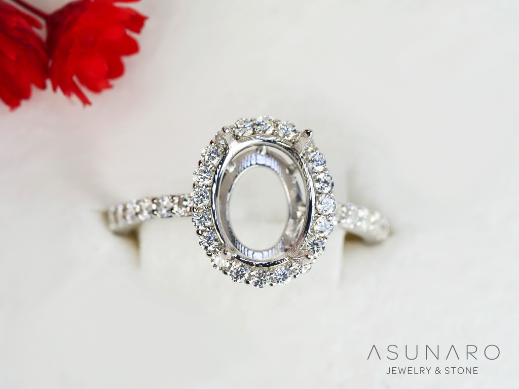 【お仕立て用】空枠番号：S278A　8×10mm用　リング枠　取り巻き【オーダージュエリー用】