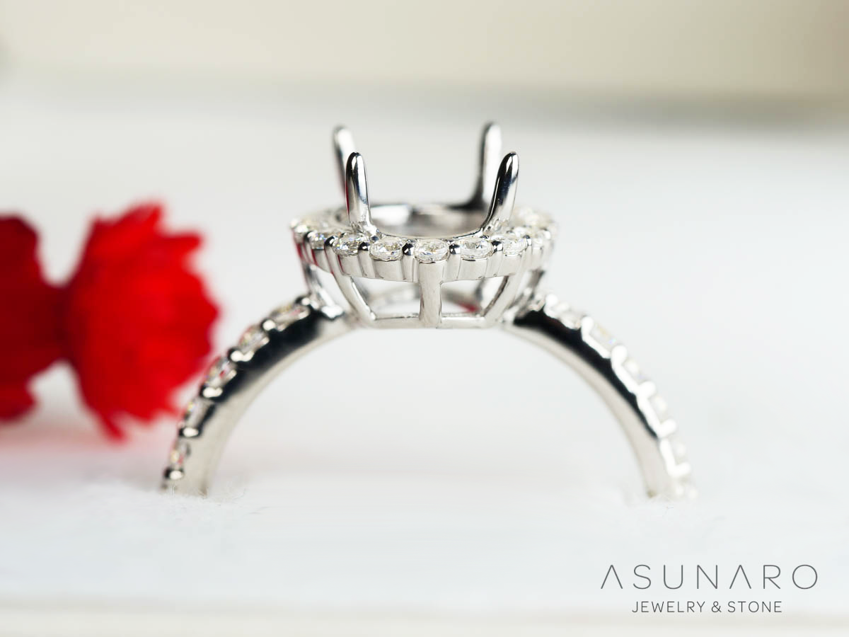 【お仕立て用】空枠番号：S278A　8×10mm用　リング枠　取り巻き【オーダージュエリー用】