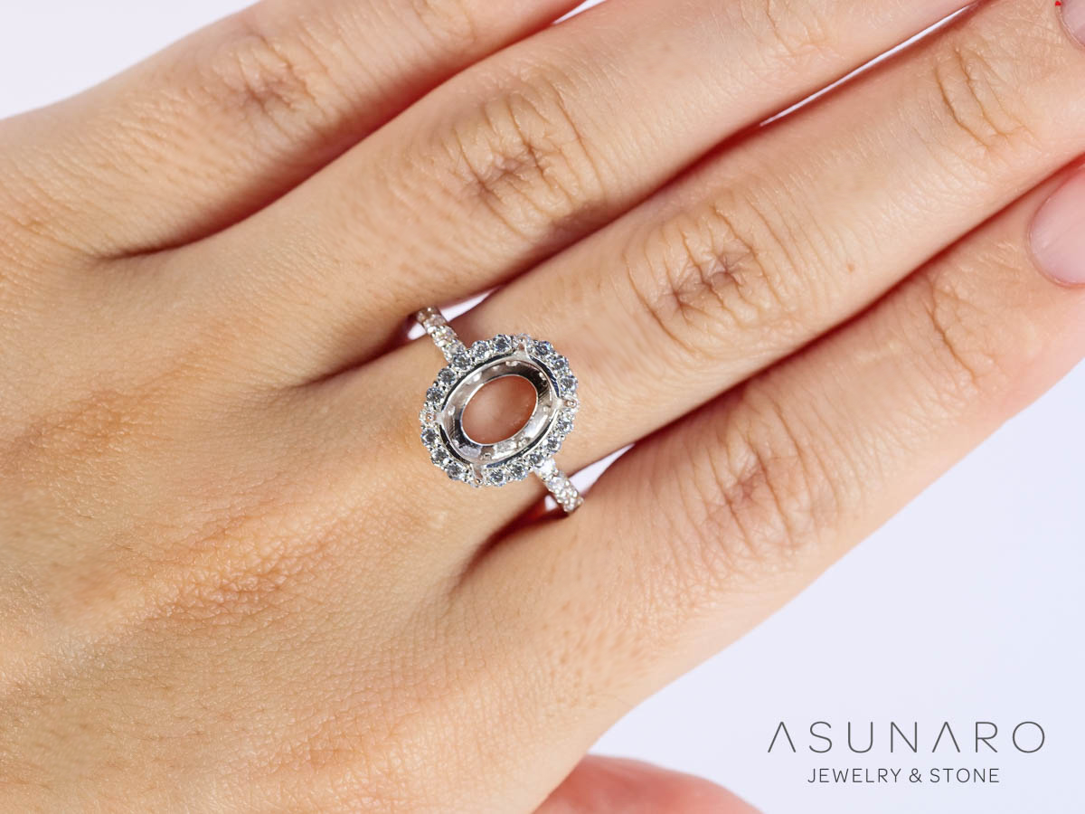 【お仕立て用】空枠番号：S278A　8×10mm用　リング枠　取り巻き【オーダージュエリー用】