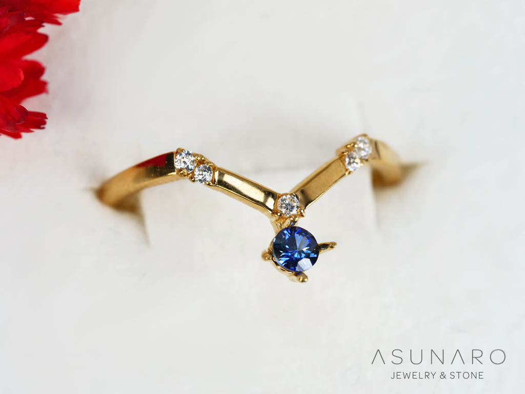 【お仕立て用】空枠番号：S268A　リング枠　V字【オーダージュエリー用】